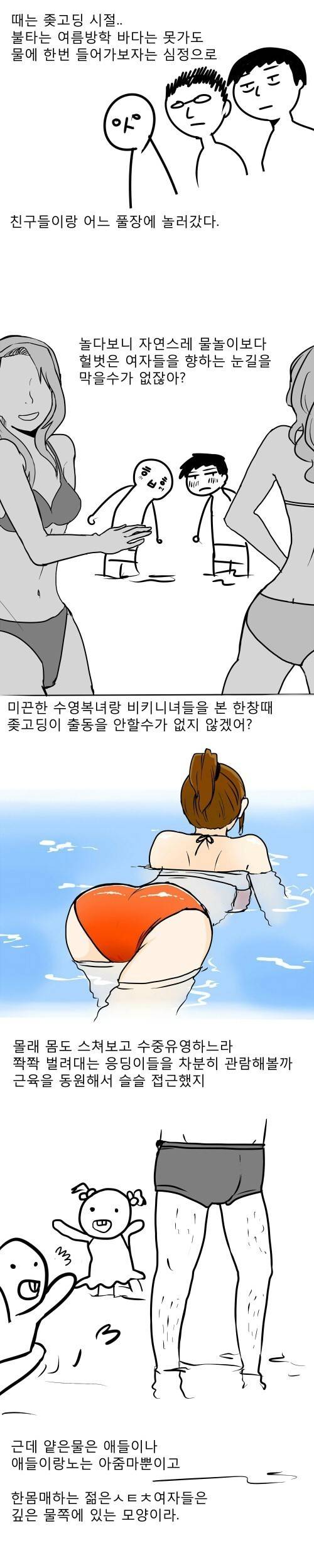 물에 빠졌다가 구조받고 비키니 여성한테 꼴린 썰 1