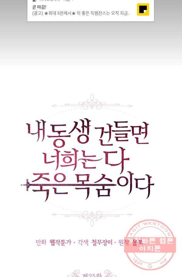 내 동생 건들면 너희는 다 죽은 목숨이다 25화 1