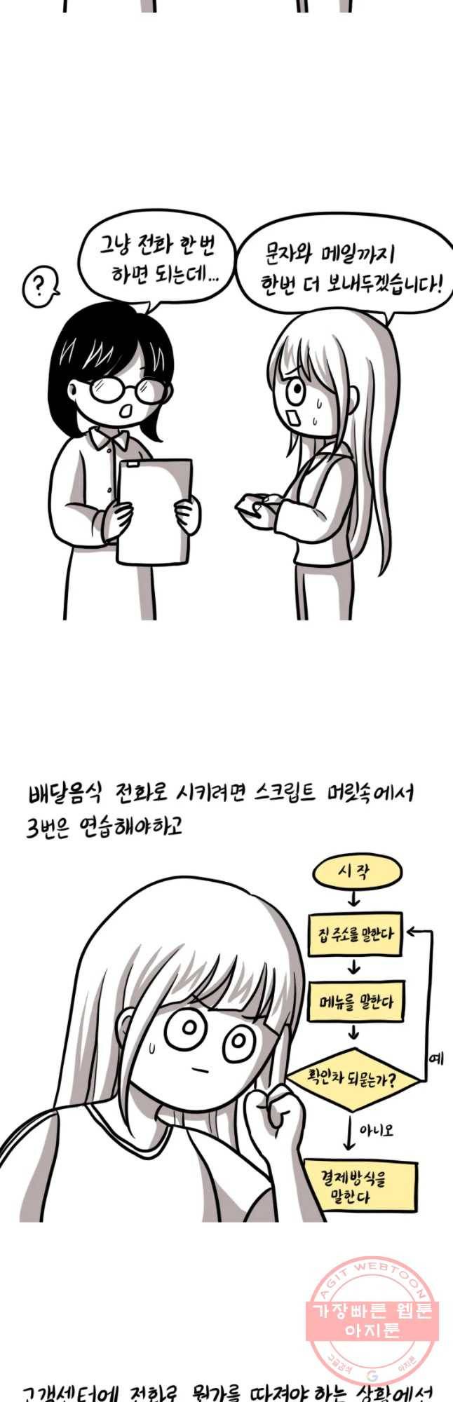 쓰레기 머학생 128화 전화공포증 있는 만화 4