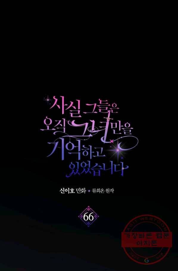 사실, 그들은 오직 그녀만을 기억하고 있었습니다 66화 1