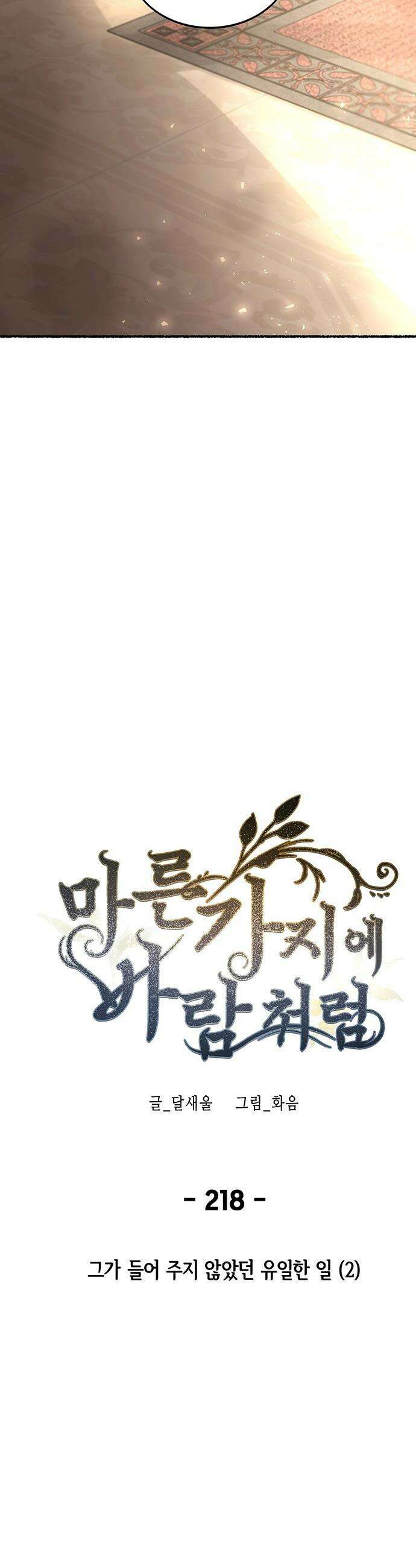 마른 가지에 바람처럼 - 218화 그가 들어 주지 않았던 유일한 일 (2) 19